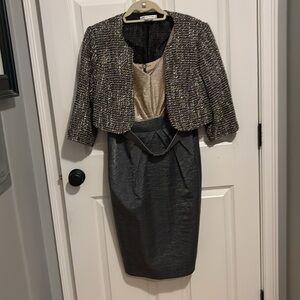 Kay Unger• Cocktail dress/ skirt suit• removable jacket/ bolero sz12